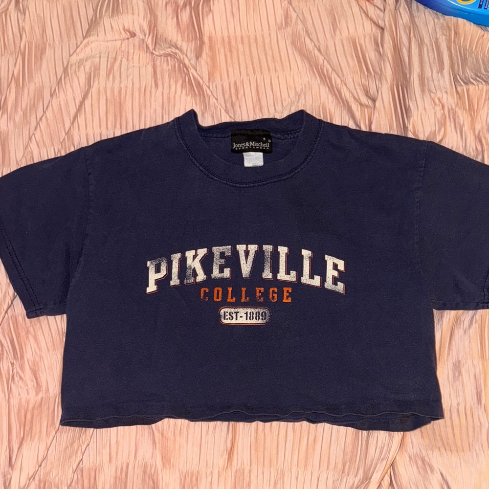 Pikeville College Navy Crop Top